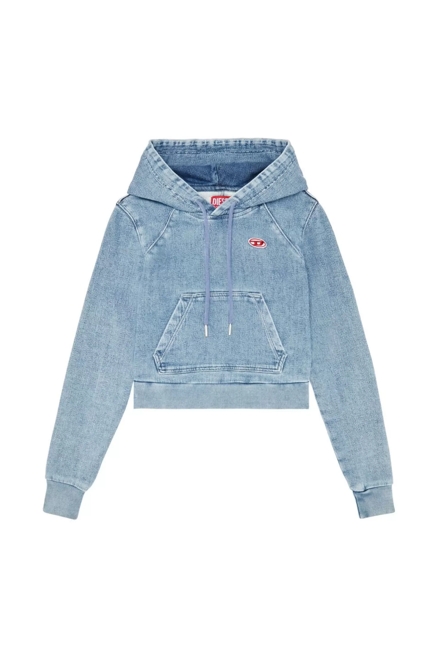 D-Angy Track Denim Hoodie-Diesel Best Sale