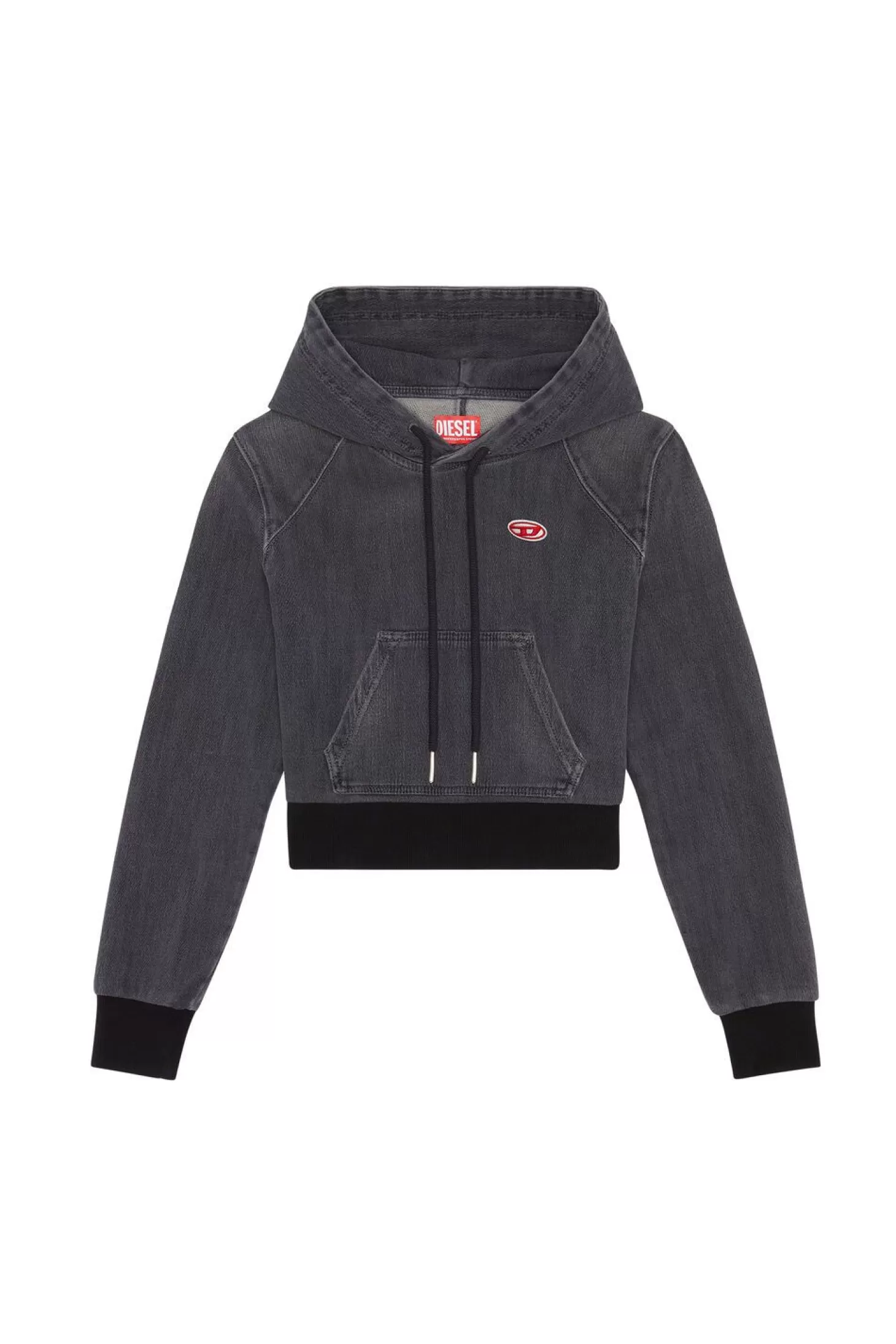 D-Angy Track Denim Hoodie-Diesel Best Sale