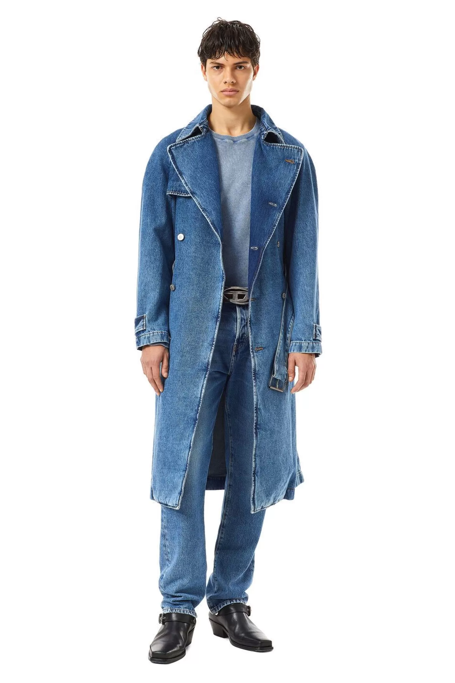 D-Delirious Double Breasted Trench Coat-Diesel Sale