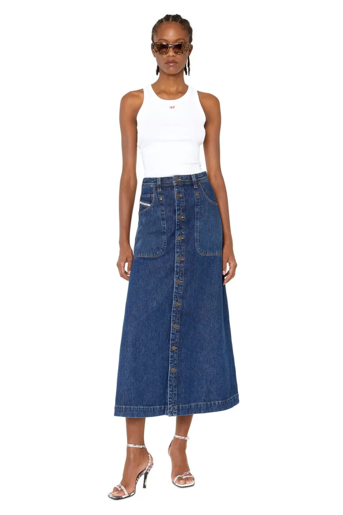 De-Albus-L A-Line Long Skirt-Diesel Outlet